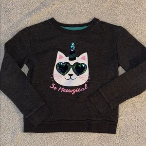Kids Grey Cat Unicorn Sweatshirt